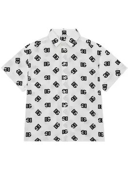 Dolce & Gabbana поплиновая рубашка с логотипом DG, белый