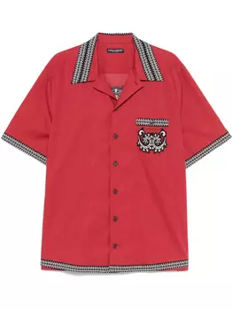 Dolce & Gabbana поплиновая рубашка с принтом, красный