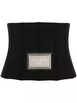 Dolce & Gabbana пояс-корсет с логотипом, черный