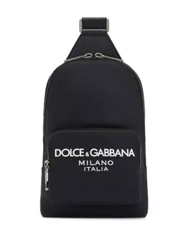 Dolce & Gabbana поясная сумка с тисненым логотипом, синий