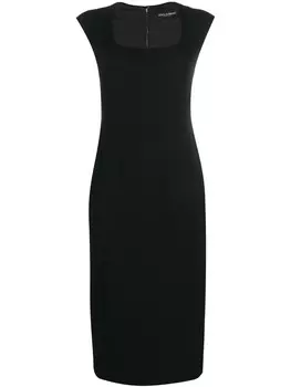 Dolce & Gabbana приталенное платье с короткими рукавами, черный