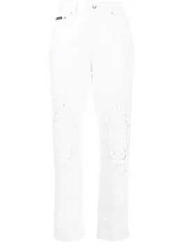 Dolce & Gabbana прямые брюки с кружевом, белый