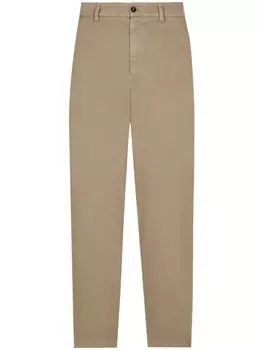 Dolce & Gabbana прямые брюки с логотипом, нейтральный цвет