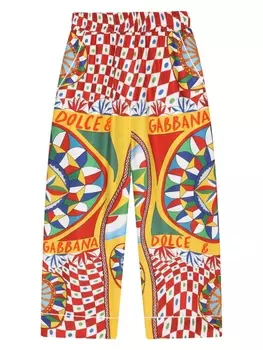 Dolce & Gabbana прямые брюки с принтом Carretto, красный
