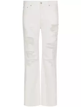 Dolce & Gabbana прямые джинсы с эффектом потертости, белый