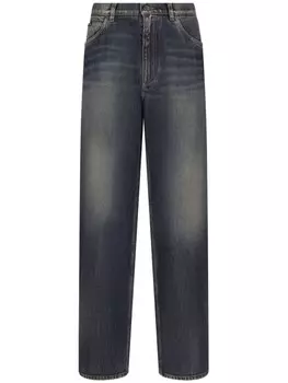 Dolce & Gabbana прямые джинсы с эффектом потертости, синий