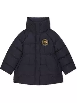 Dolce & Gabbana пуховик с логотипом DG, синий