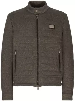 Dolce & Gabbana пуховик с логотипом, коричневый