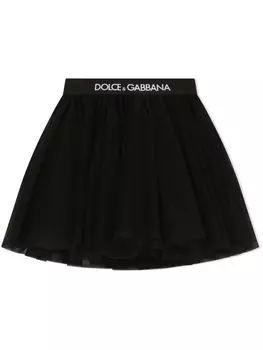 Dolce & Gabbana пышная юбка миди с логотипом, черный