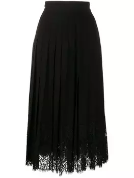 Dolce & Gabbana расклешенная юбка с кружевом, черный