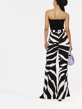 Dolce & Gabbana расклешенные брюки с зебровым принтом, черный