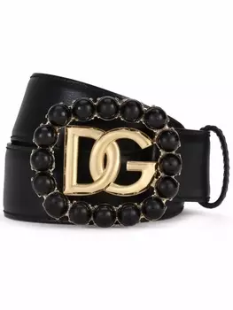 Dolce & Gabbana ремень с логотипом DG, черный