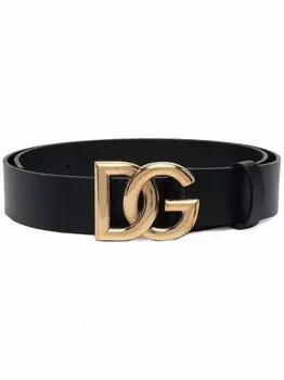 Dolce & Gabbana ремень с логотипом DG, черный