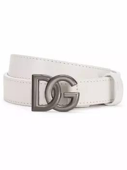 Dolce & Gabbana ремень с пряжкой-логотипом, белый