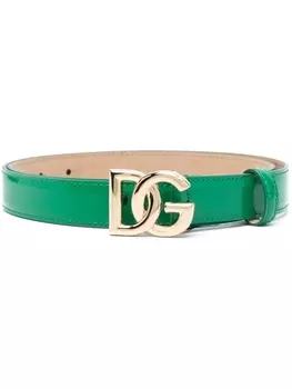 Dolce & Gabbana ремень с пряжкой-логотипом, зеленый