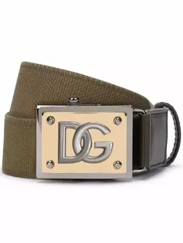 Dolce & Gabbana ремень с пряжкой-логотипом, зеленый