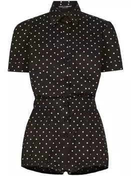 Dolce & Gabbana ромпер в горох, черный