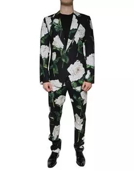 Dolce & Gabbana Rose Cotton Men Формальный мужской костюм из двух частей