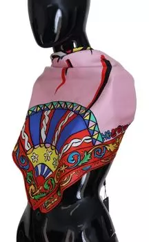 Dolce & Gabbana Роскошный шелковый шарф с эксклюзивным мужским принтом, мультиколор