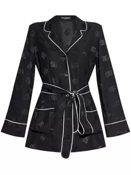 Dolce & Gabbana рубашка из атласного жаккарда, черный
