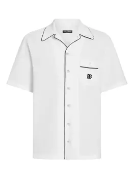 Dolce & Gabbana рубашка из смесового шелка, белый