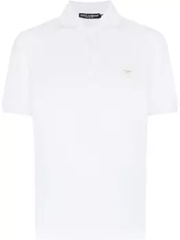 Dolce & Gabbana рубашка поло с логотипом, белый