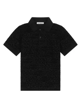 Dolce & Gabbana рубашка поло с логотипом, черный