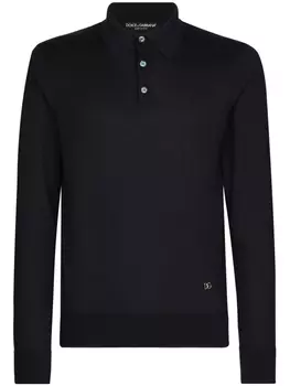 Dolce & Gabbana рубашка поло с логотипом, черный