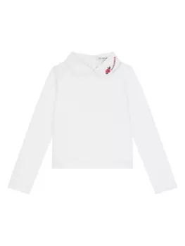 Dolce & Gabbana рубашка поло с вышивкой, белый