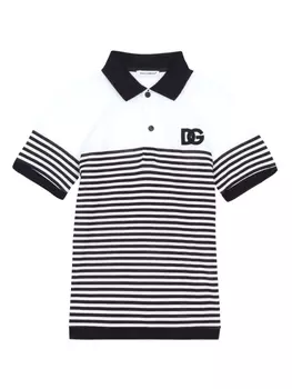 Dolce & Gabbana рубашка поло в полоску, белый
