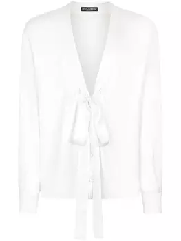 Dolce & Gabbana рубашка с бантом, белый