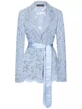 Dolce & Gabbana рубашка с цветочным кружевом, синий