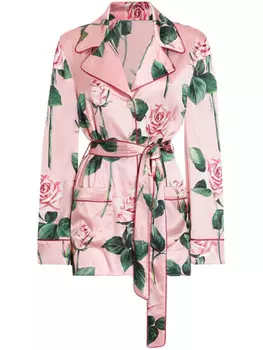 Dolce & Gabbana рубашка с цветочным принтом, розовый