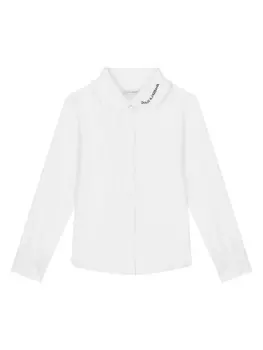 Dolce & Gabbana рубашка с длинными рукавами и вышитым логотипом, белый