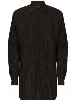 Dolce & Gabbana рубашка с длинными рукавами и жатым эффектом, черный
