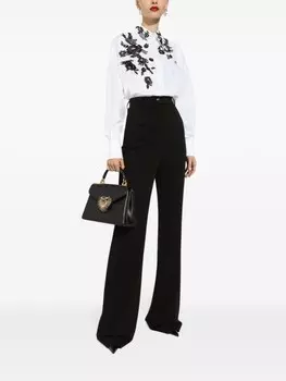 Dolce & Gabbana рубашка с длинными рукавами и цветочным кружевом, белый
