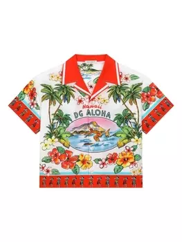 Dolce & Gabbana рубашка с графичным принтом, белый