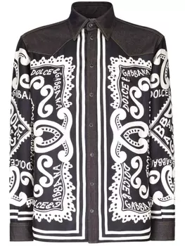 Dolce & Gabbana рубашка с графичным принтом, черный