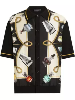 Dolce & Gabbana рубашка с графичным принтом, черный