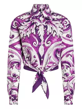Dolce & Gabbana рубашка с графичным принтом, фиолетовый