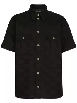 Dolce & Gabbana рубашка с короткими рукавами и логотипом DG, черный