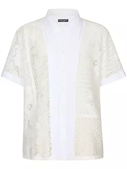 Dolce & Gabbana рубашка с кружевными вставками, белый