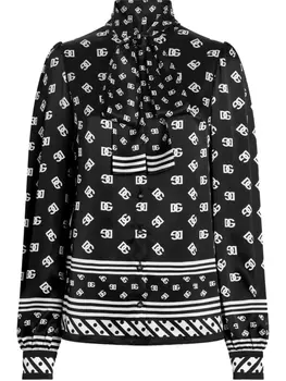 Dolce & Gabbana рубашка с логотипом DG, черный
