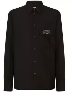 Dolce & Gabbana рубашка с нашивкой-логотипом, черный