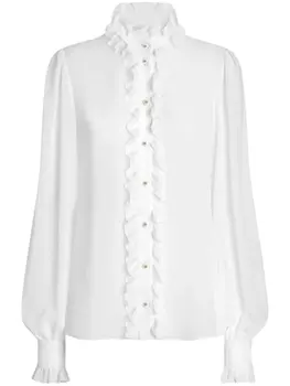 Dolce & Gabbana рубашка с оборками, белый