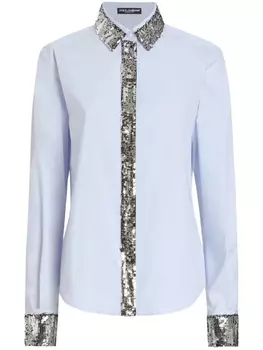 Dolce & Gabbana рубашка с пайетками, синий