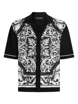 Dolce & Gabbana рубашка с принтом Majolica, черный