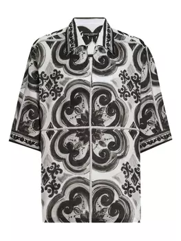 Dolce & Gabbana рубашка с принтом Majolica, черный