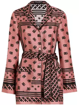 Dolce & Gabbana рубашка с принтом, розовый