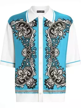 Dolce & Gabbana рубашка с принтом, синий